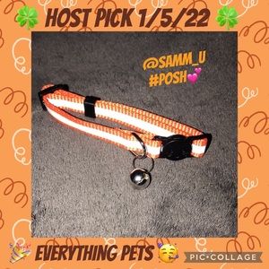 Bemix pets breakaway reflective Orange collar with bell New